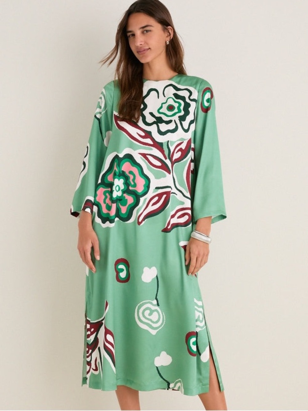TUCKERNUCK Fauvist Floral Hammered Satin Jamie Floral Satin Jamie Midi Dress,